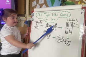 Our youngest children are learning to retell familiar stories